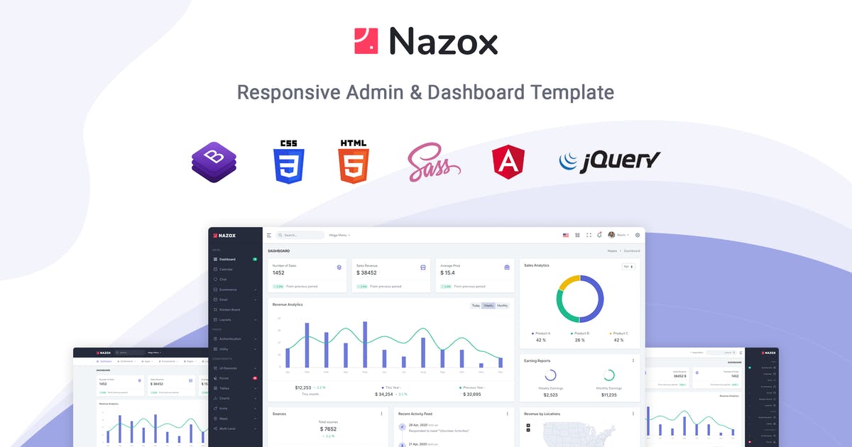 Nazox – Angular 10 Admin & Dashboard Template – ThemePlugin.com